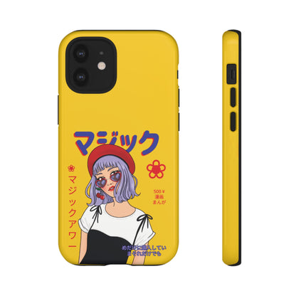 "Anime Cool Girl" Yellow Phone Cases – Bold, Stylish & Made for Any Phone! 💛✨ Pick Your Perfect Fit! -  iPhone, Samsung Galaxy, and Google Pixel