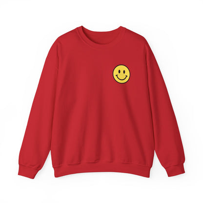 Happy Vibes Front And Back Design Sweatshirt - Smiley Face