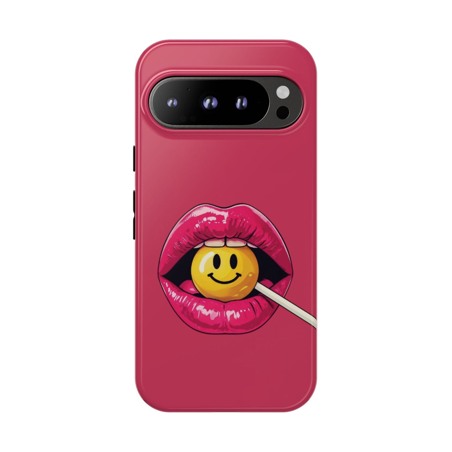 Lips & A Smiley Face Lollipop Phone Case