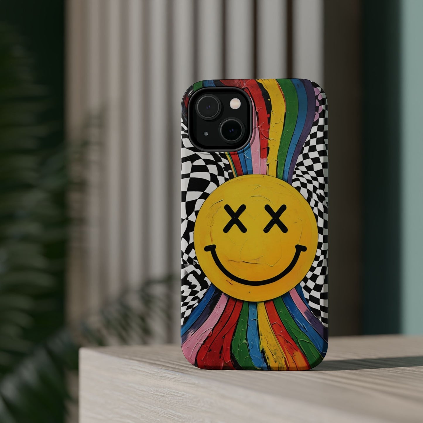 Colorful Smiley Face Magnetic Tough Case - Fun & Durable Phone Protection for iPhones