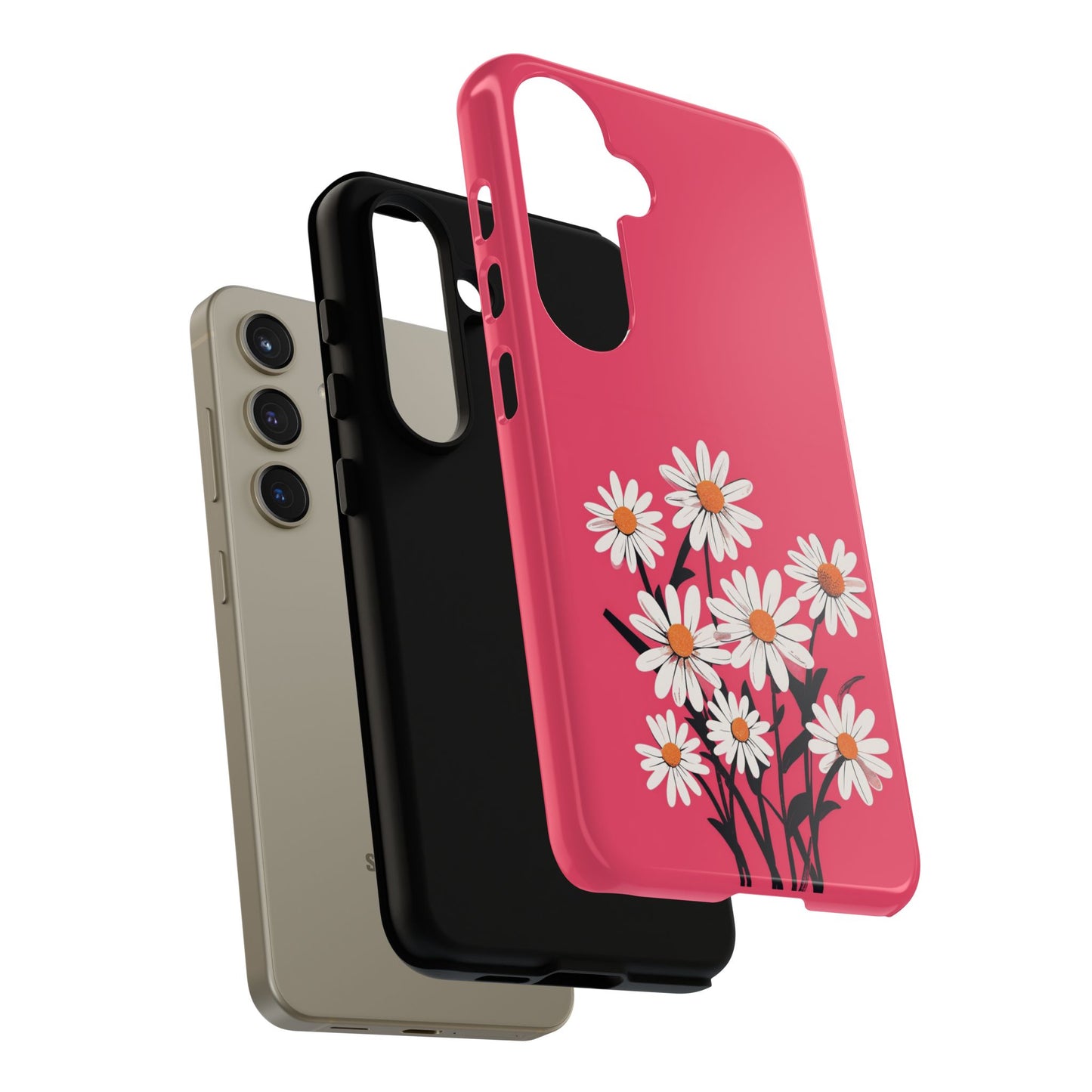 Daisy Flower Phone Case - Vibrant Pink Daisy Design