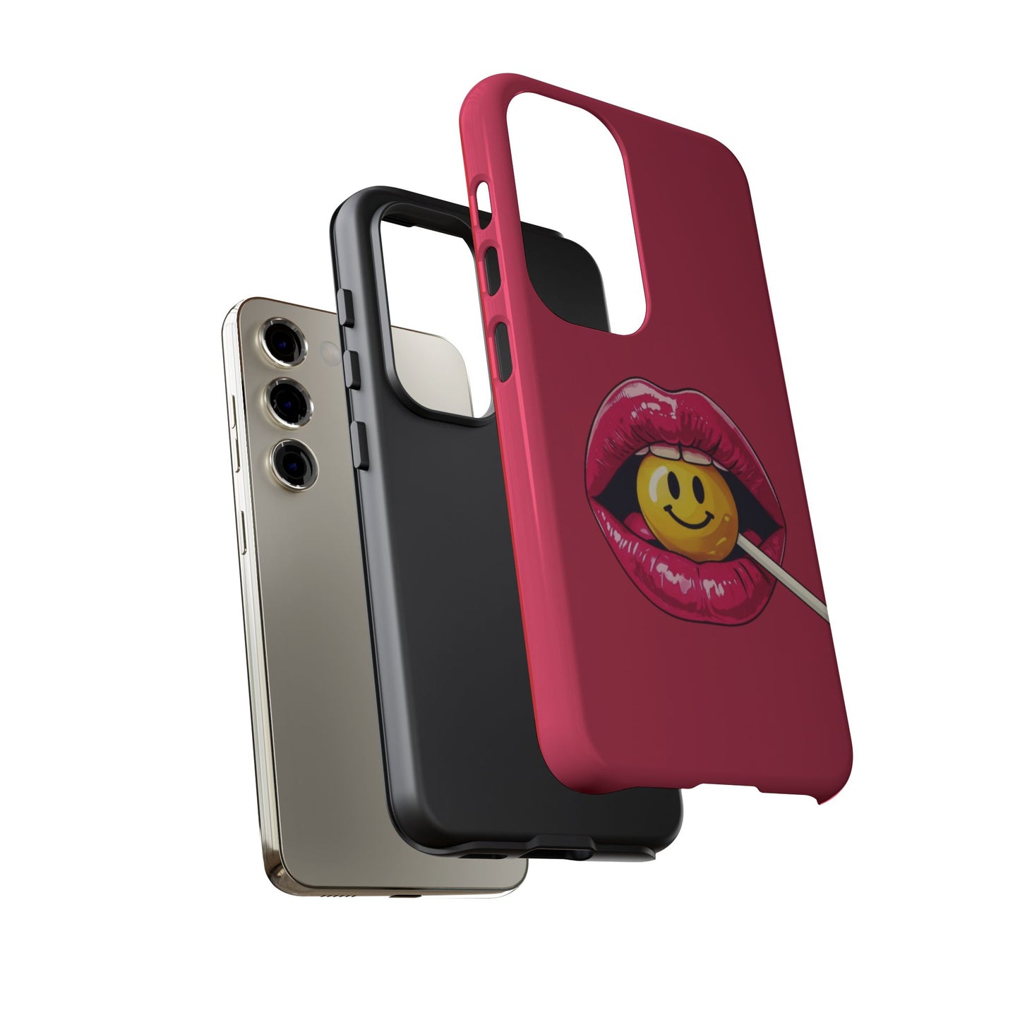 Lips & A Smiley Face Lollipop Phone Case