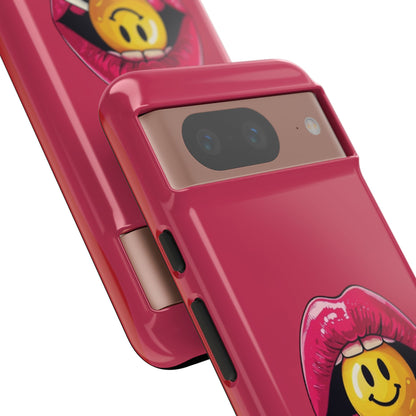 Lips & A Smiley Face Lollipop Phone Case