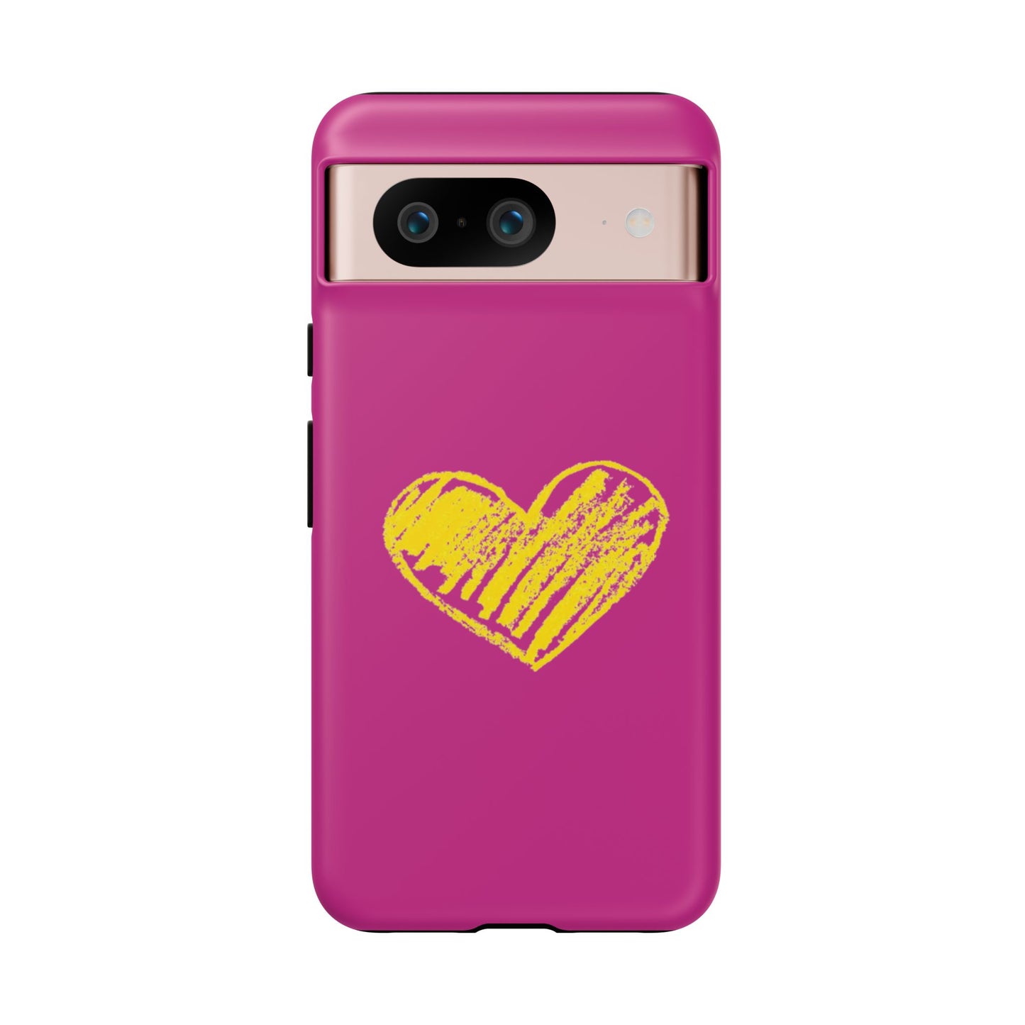 Yellow Heart, Pink Phone Case