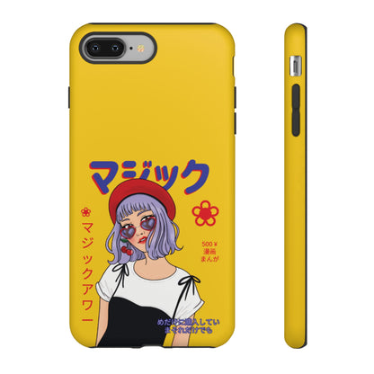 "Anime Cool Girl" Yellow Phone Cases – Bold, Stylish & Made for Any Phone! 💛✨ Pick Your Perfect Fit! -  iPhone, Samsung Galaxy, and Google Pixel