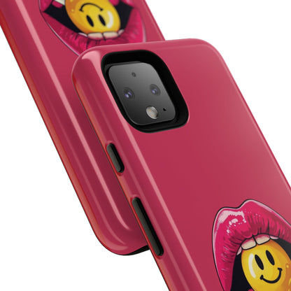 Lips & A Smiley Face Lollipop Phone Case