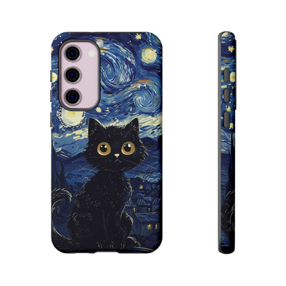 Cat under the stars, cute phone cases, Extra durable, Tough Cases, Pick your size