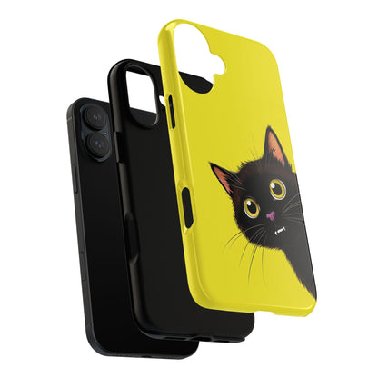 'Cute Cat' Yellow Phone Case