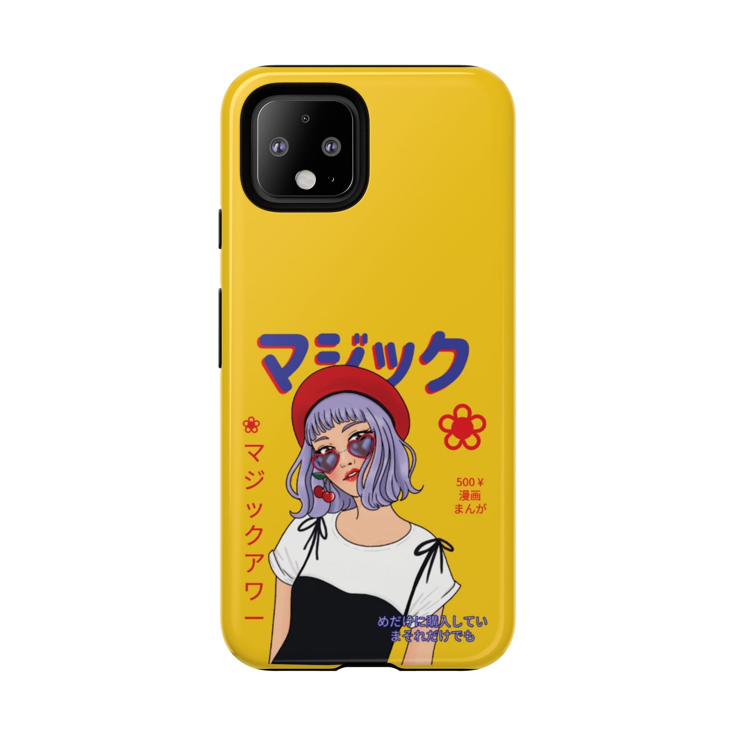 "Anime Cool Girl" Yellow Phone Cases – Bold, Stylish & Made for Any Phone! 💛✨ Pick Your Perfect Fit! -  iPhone, Samsung Galaxy, and Google Pixel