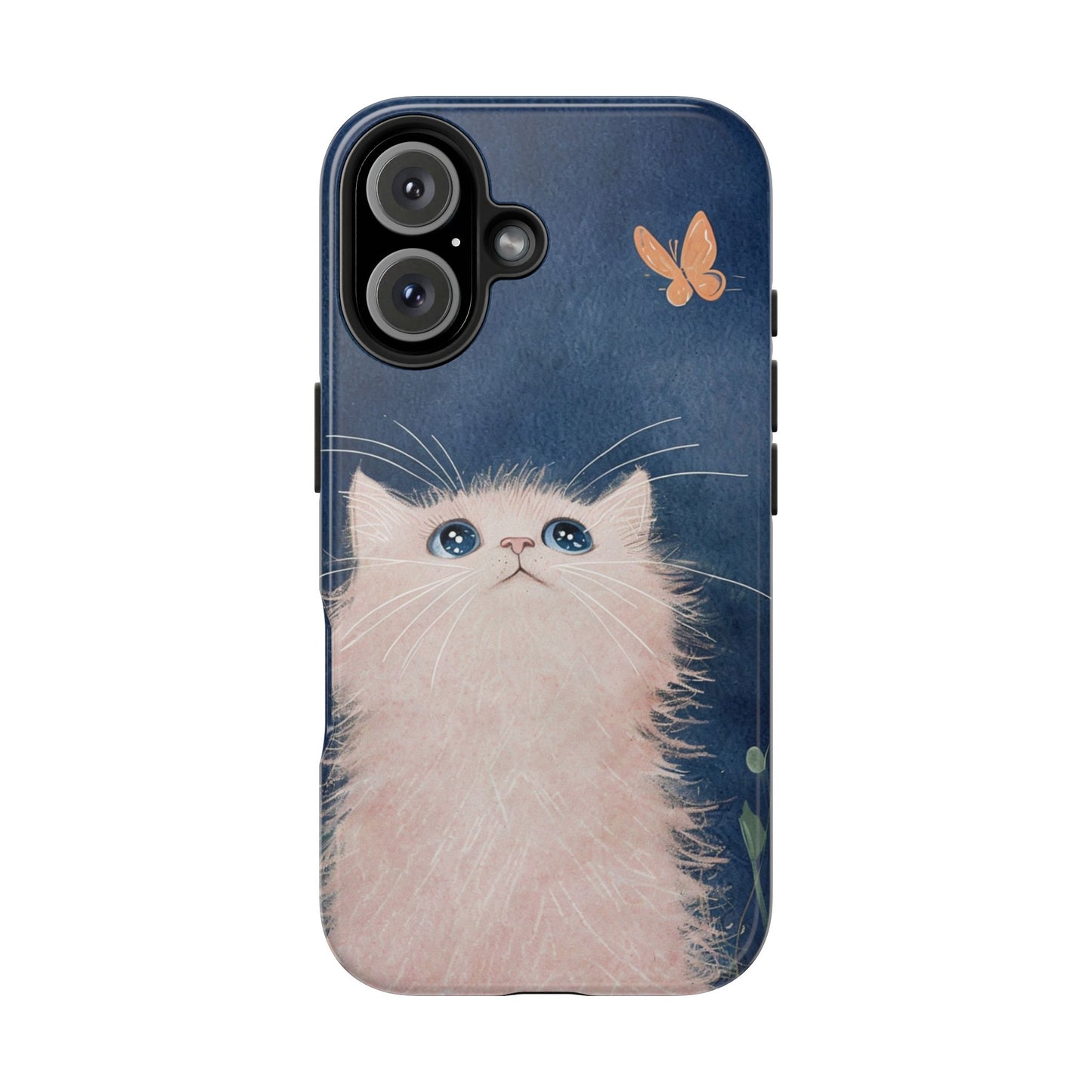 Cute Cat & Butterfly iPhone Case