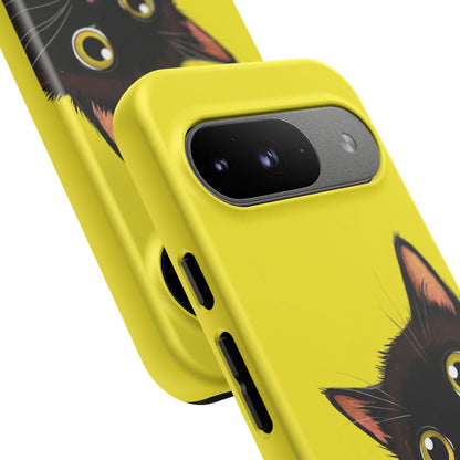 'Cute Cat' Yellow Phone Case