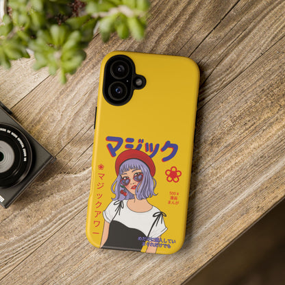 "Anime Cool Girl" Yellow Phone Cases – Bold, Stylish & Made for Any Phone! 💛✨ Pick Your Perfect Fit! -  iPhone, Samsung Galaxy, and Google Pixel