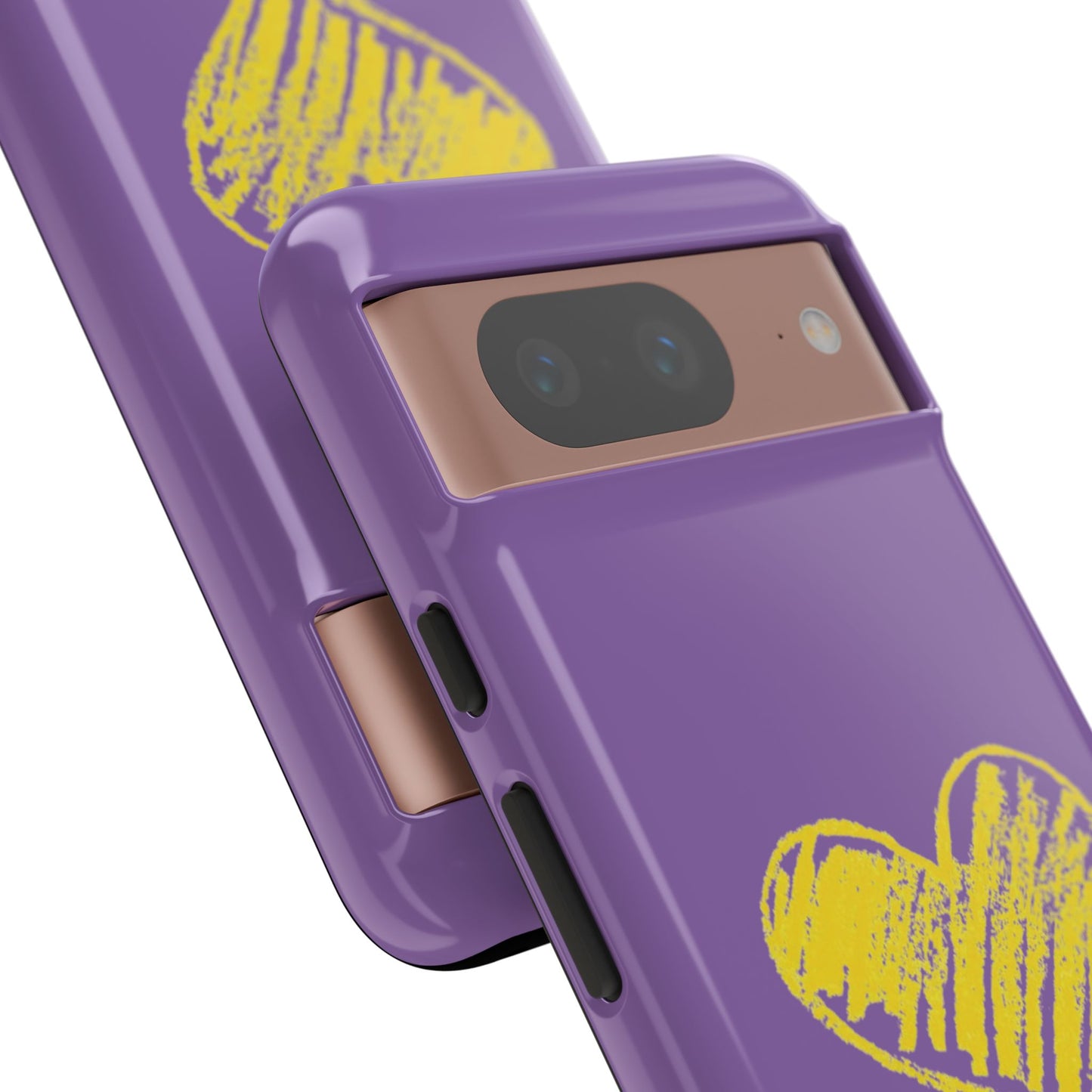 Yellow Heart, Purple Phone Case