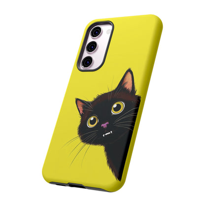 'Cute Cat' Yellow Phone Case