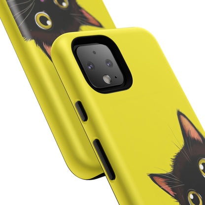 'Cute Cat' Yellow Phone Case