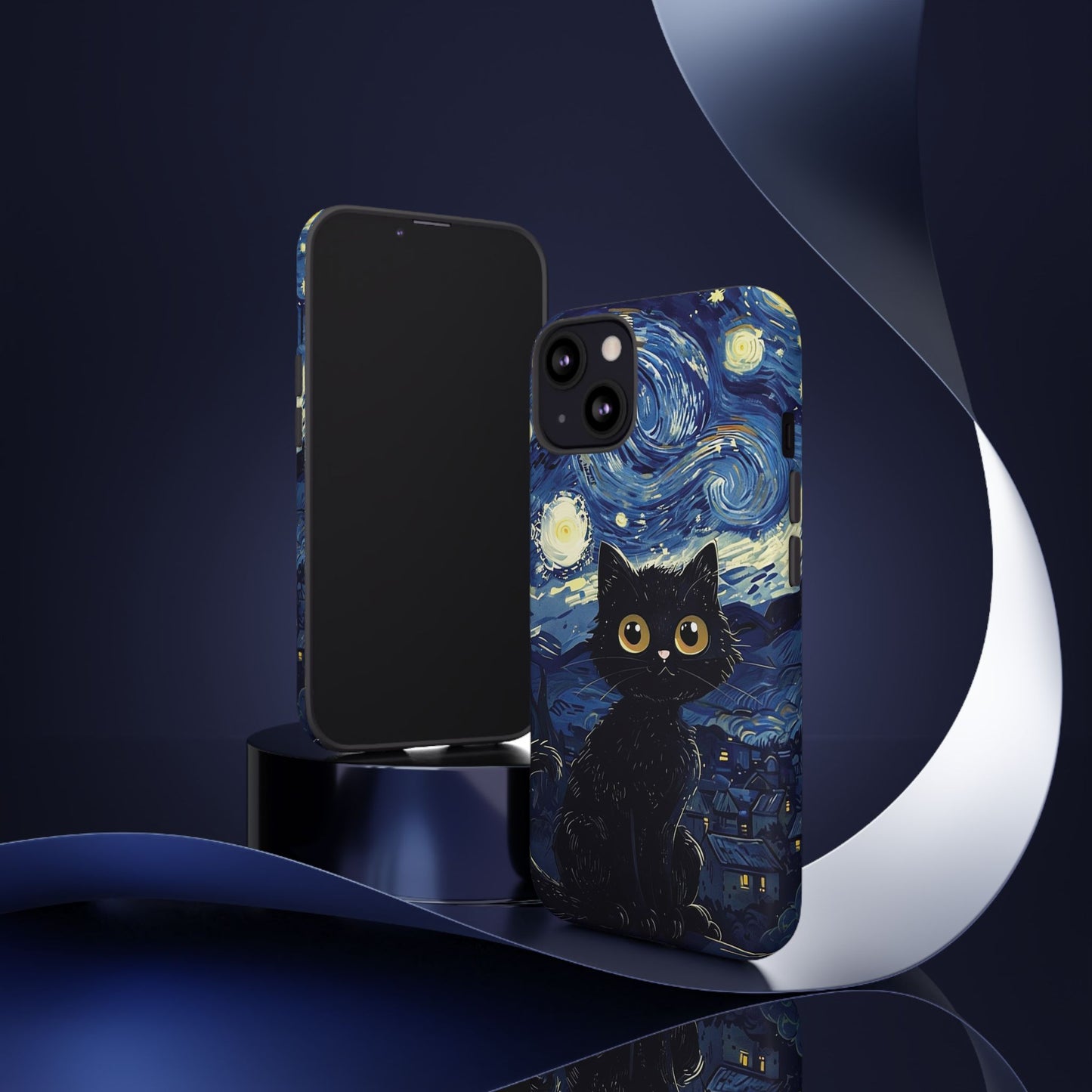 Cat under the stars, cute phone cases, Extra durable, Tough Cases, Pick your size