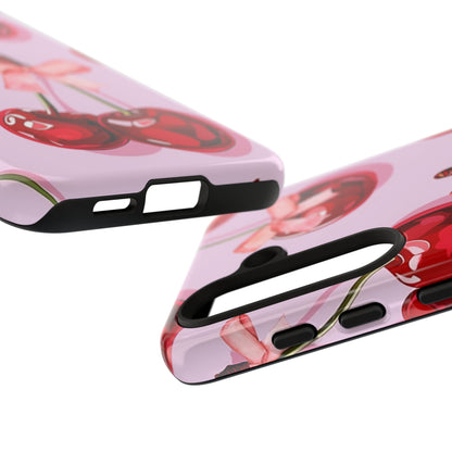 Cherry Ribbon Phone Cases for iPhone, Samsung Galaxy, and Google Pixel