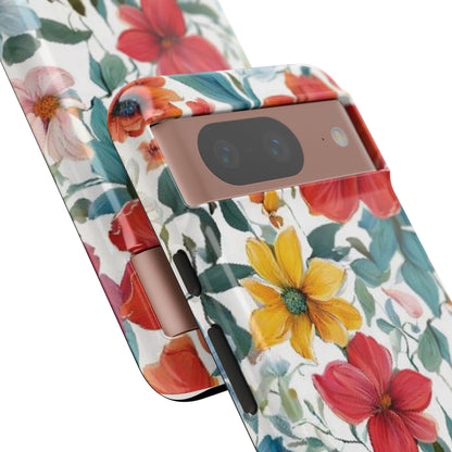 Floral Phone Cases for  iPhone, Samsung Galaxy, and Google Pixel devices - Double layers for extra durability and protection