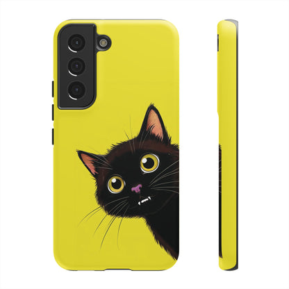 'Cute Cat' Yellow Phone Case