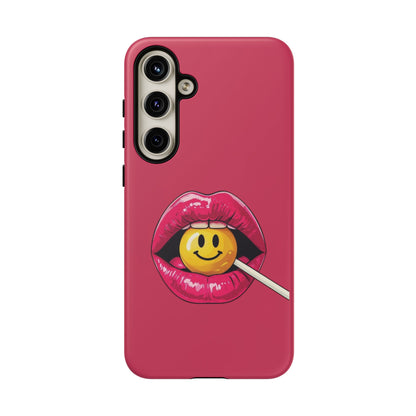 Lips & A Smiley Face Lollipop Phone Case