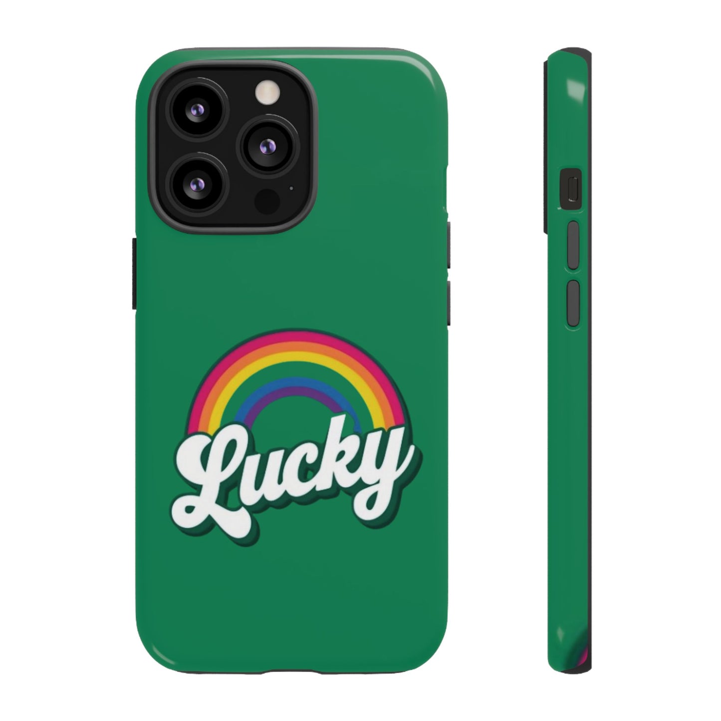 Lucky Rainbow Tough Phone Cases, iPhone, Samsung Galaxy, Google Pixel, Choose any phone model