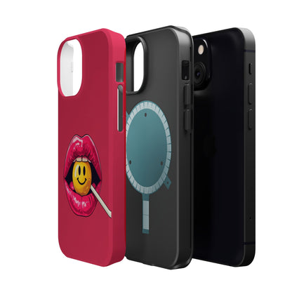 Lips & A Smiley Face Lollipop Magnetic Phone Case