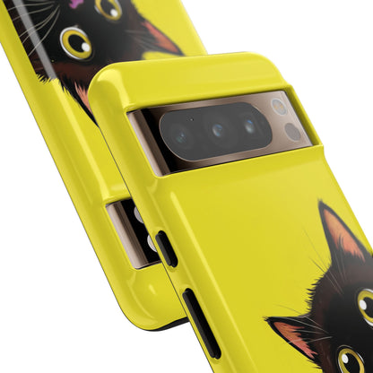 'Cute Cat' Yellow Phone Case