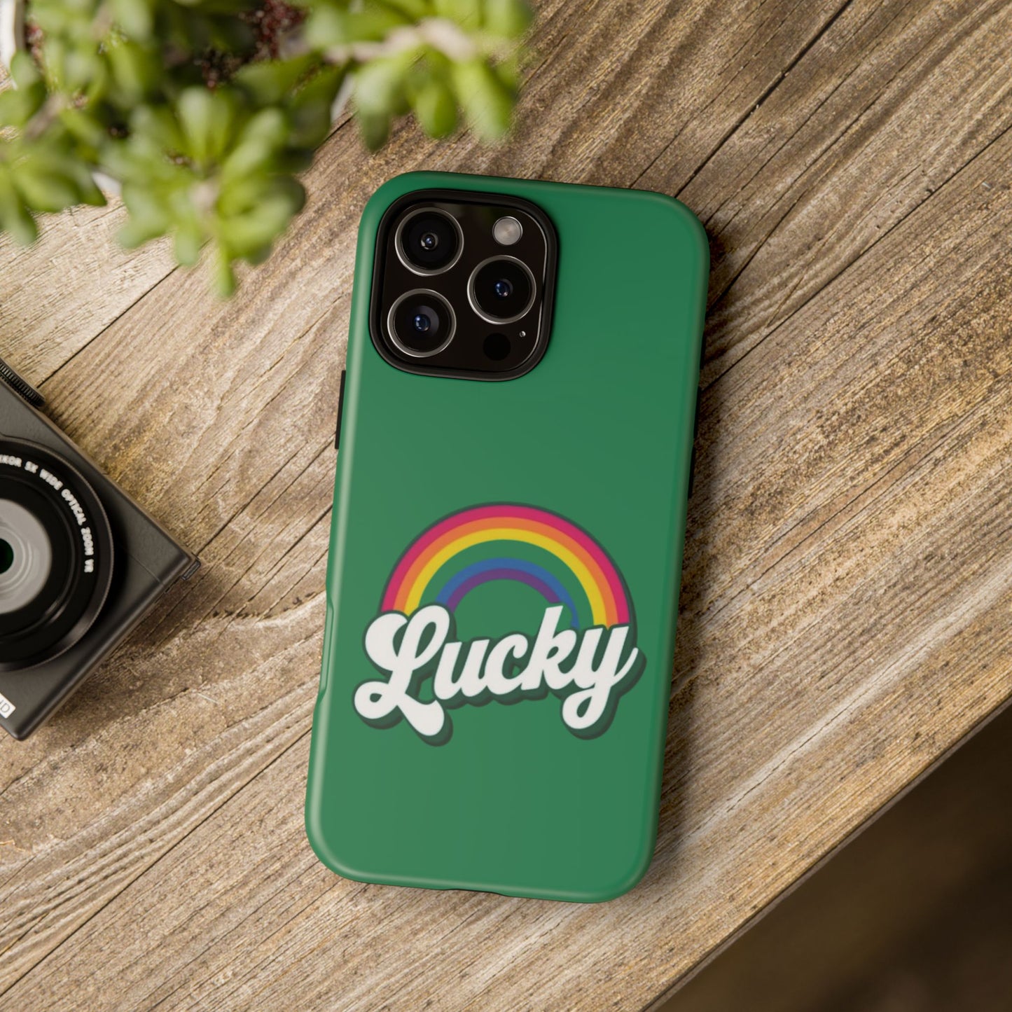 Lucky Rainbow Tough Phone Cases, iPhone, Samsung Galaxy, Google Pixel, Choose any phone model