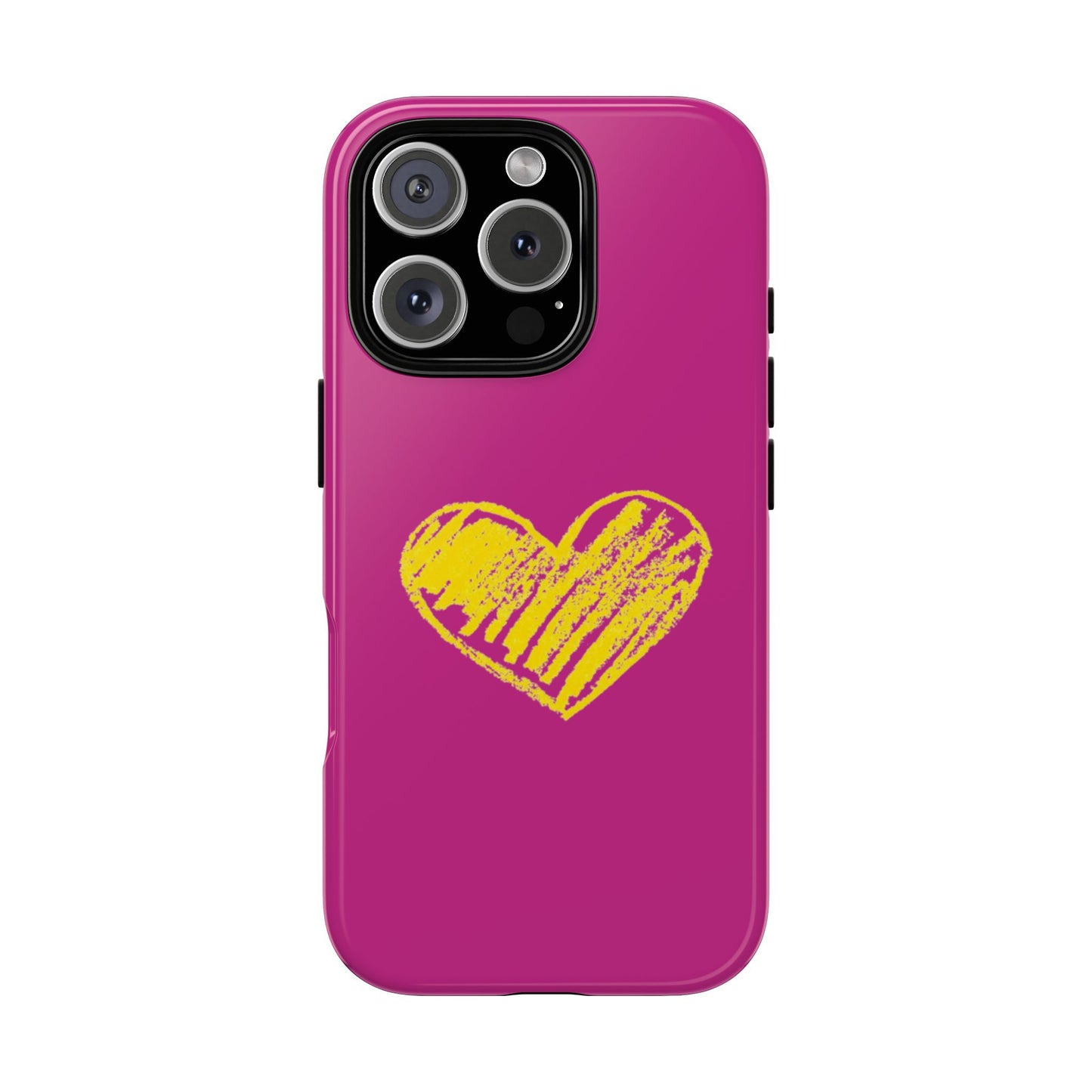 Yellow Heart, Pink Phone Case