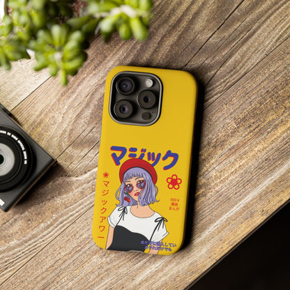 "Anime Cool Girl" Yellow Phone Cases – Bold, Stylish & Made for Any Phone! 💛✨ Pick Your Perfect Fit! -  iPhone, Samsung Galaxy, and Google Pixel