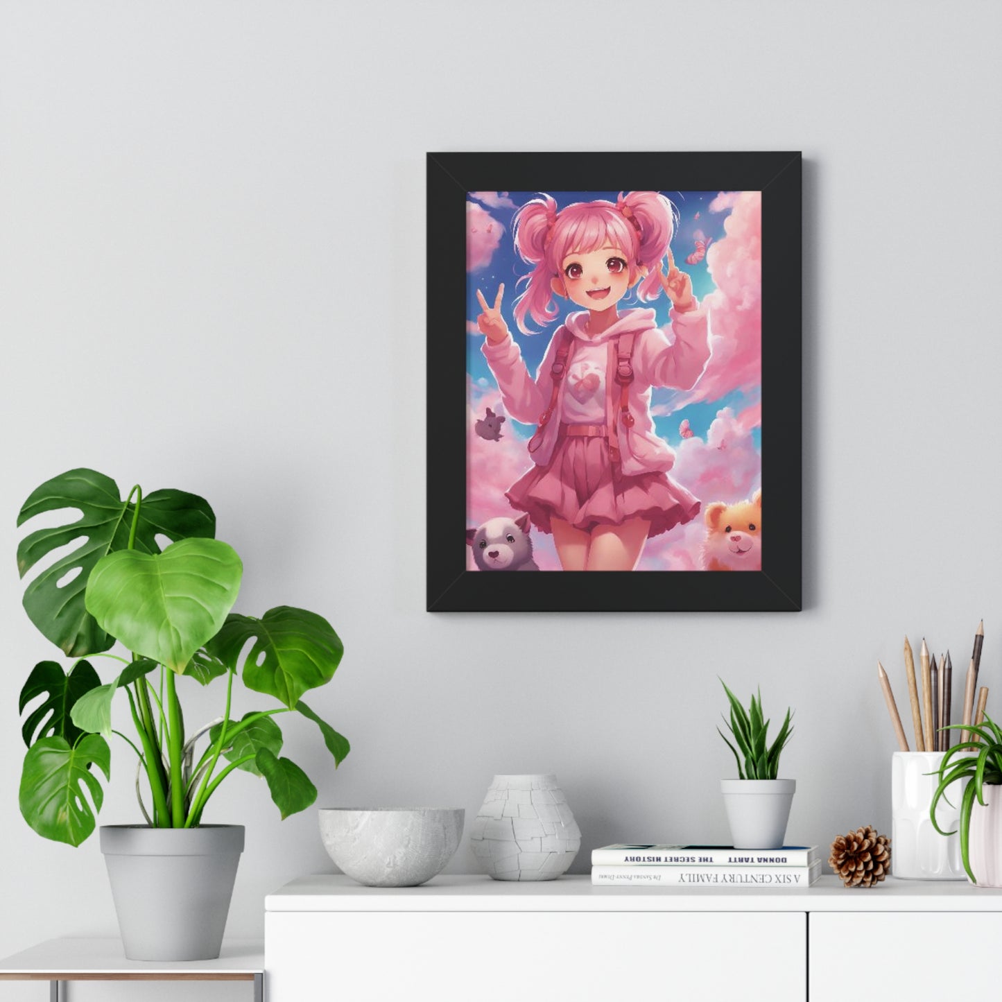 Anime, Cute girl Picture and Frame Vertical Poster