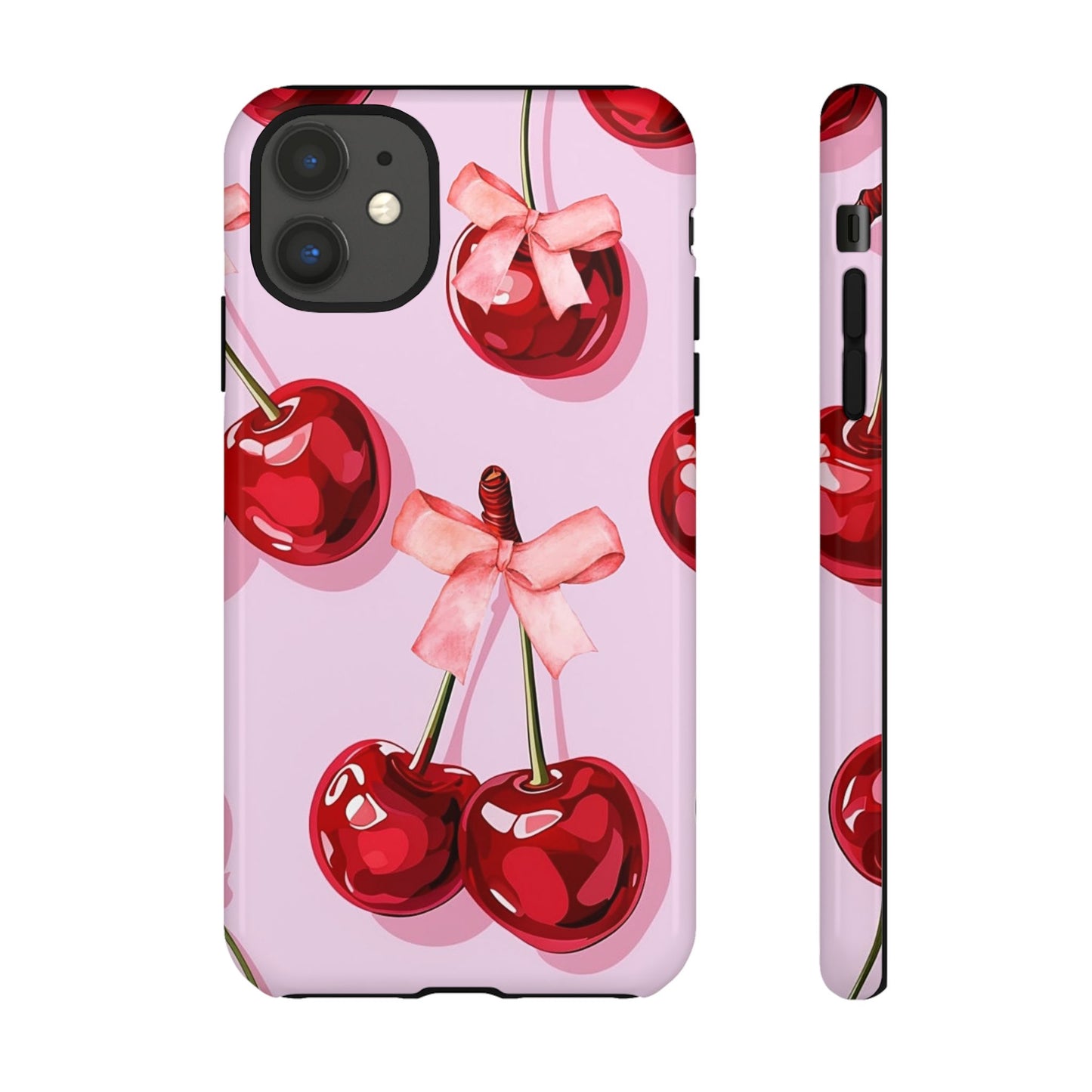 Cherry Ribbon Phone Cases for iPhone, Samsung Galaxy, and Google Pixel