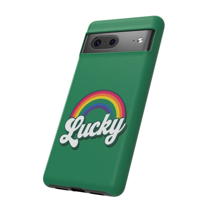 Lucky Rainbow Tough Phone Cases, iPhone, Samsung Galaxy, Google Pixel, Choose any phone model