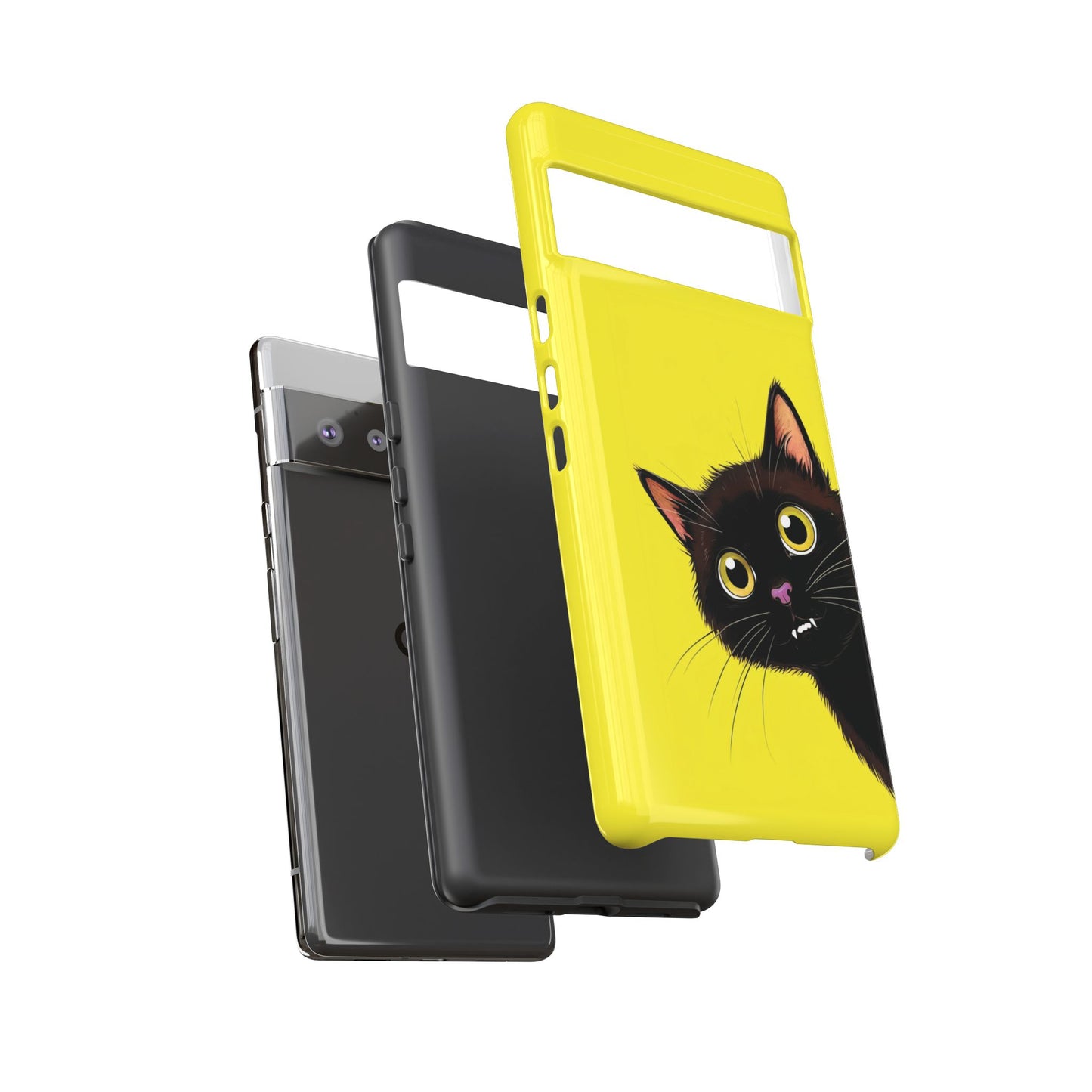 'Cute Cat' Yellow Phone Case