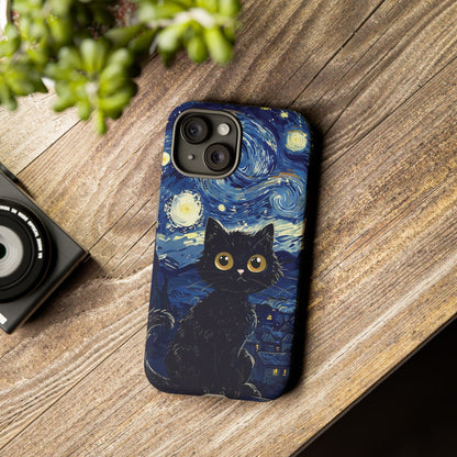 Cat under the stars, cute phone cases, Extra durable, Tough Cases, Pick your size