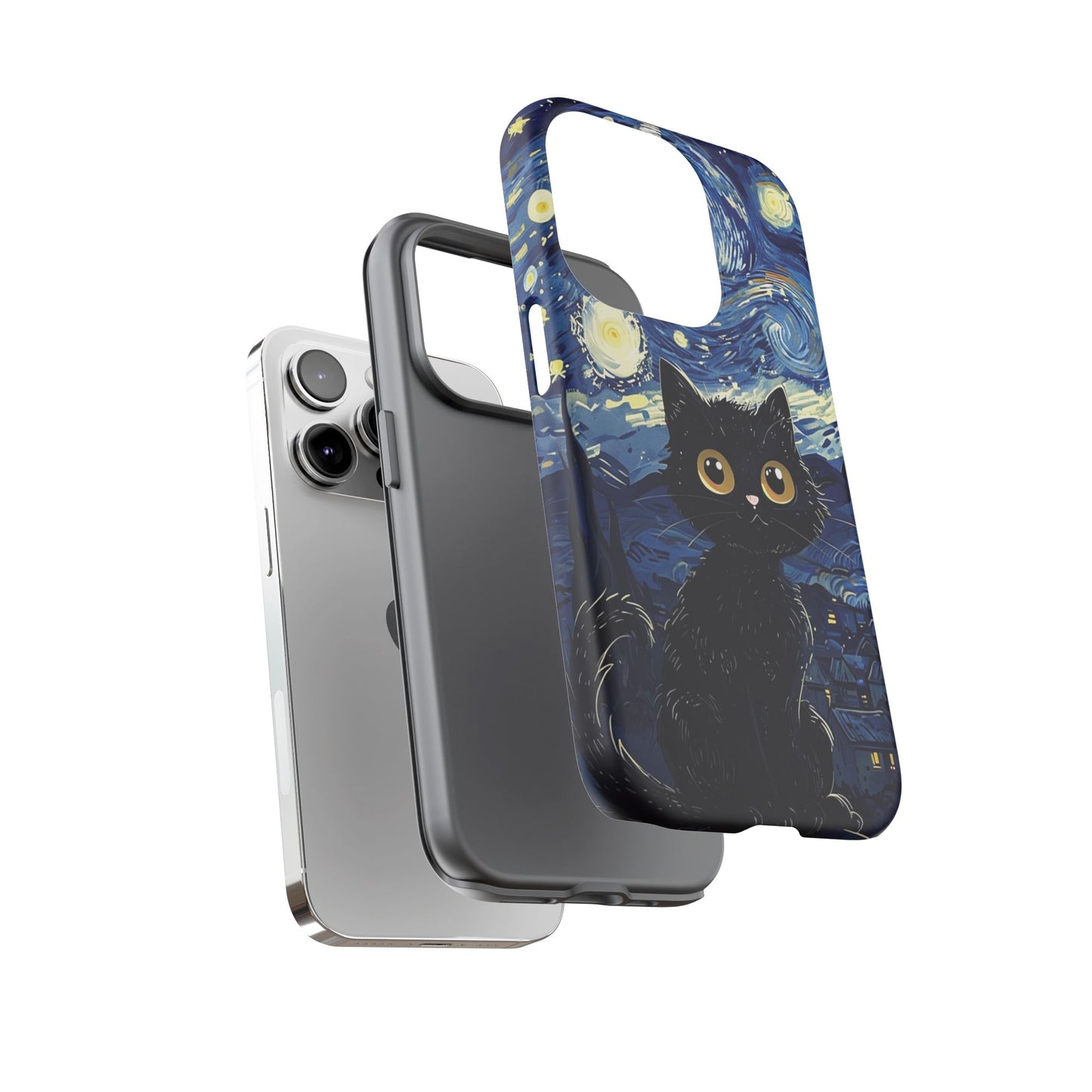 Cat under the stars, cute phone cases, Extra durable, Tough Cases, Pick your size