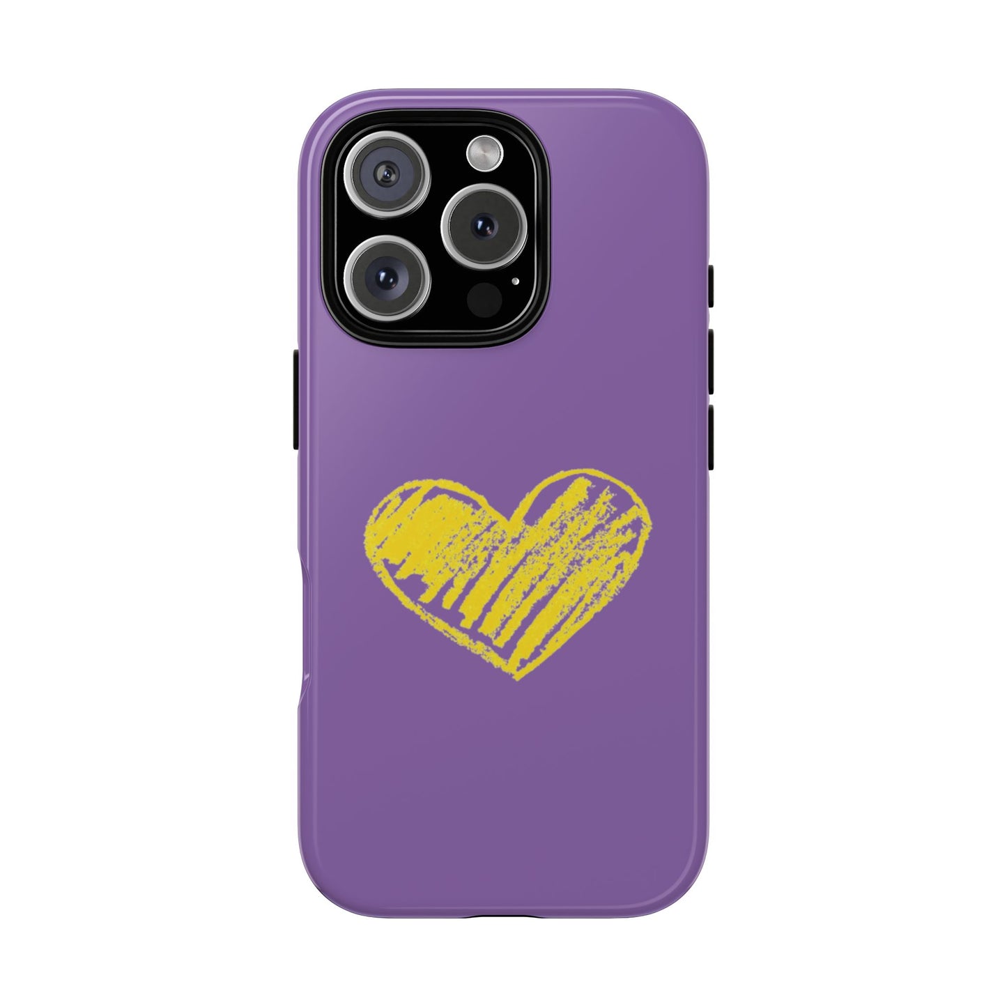 Yellow Heart, Purple Phone Case