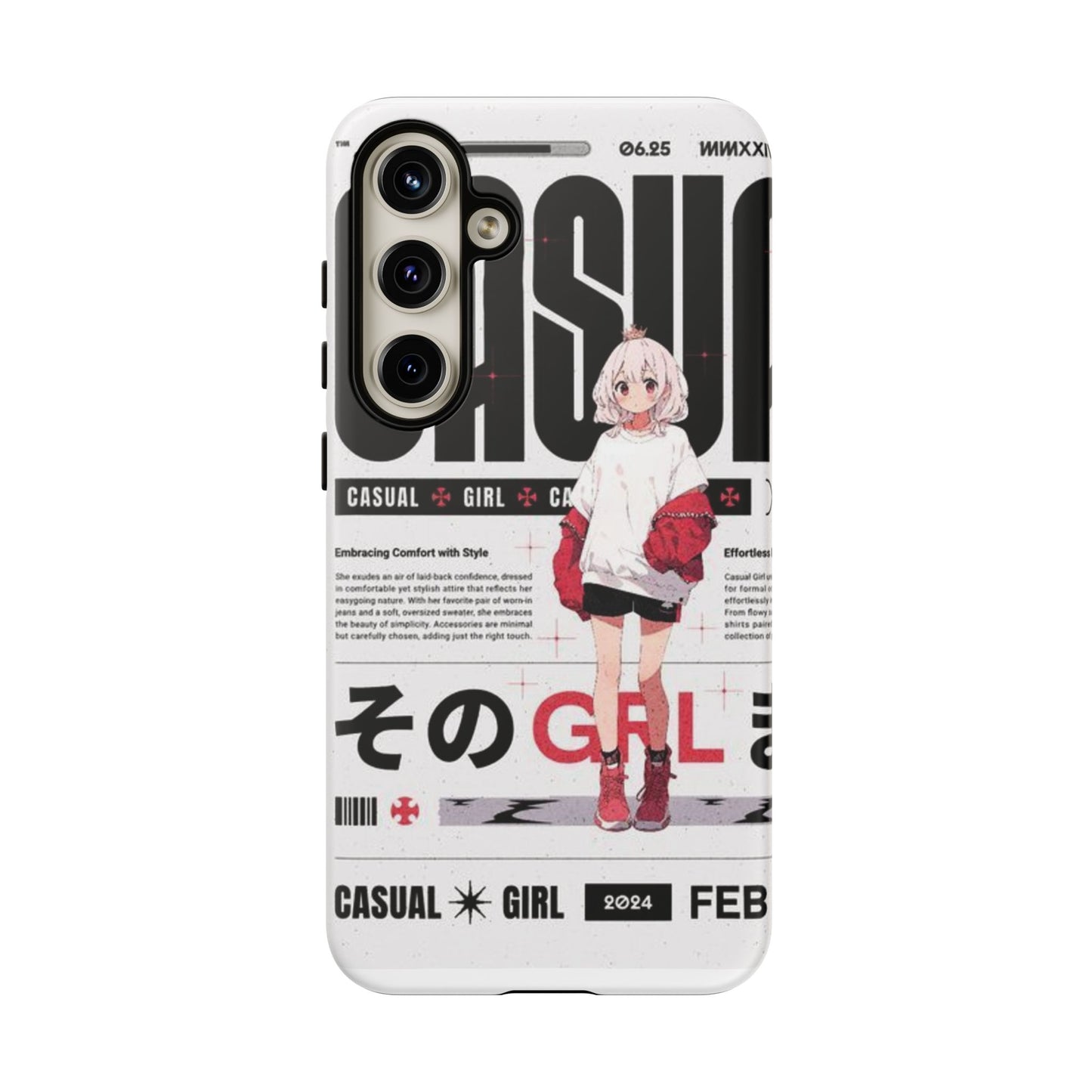 "Casual Girl" Anime Phone Cases for iPhone, Samsung Galaxy, and Google Pixel, Pick your size