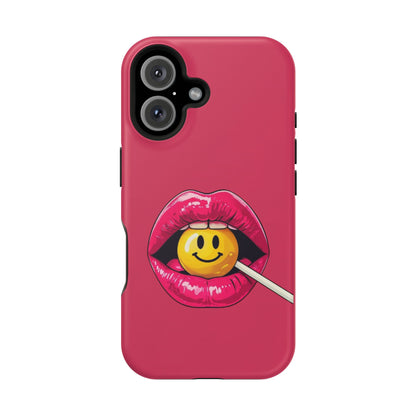 Lips & A Smiley Face Lollipop Magnetic Phone Case