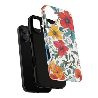 Floral Phone Cases for  iPhone, Samsung Galaxy, and Google Pixel devices - Double layers for extra durability and protection