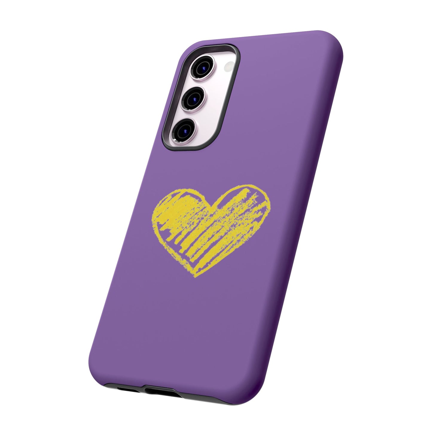 Yellow Heart, Purple Phone Case