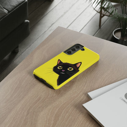 'Cute Cat' Yellow Phone Case