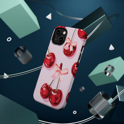 Cherry Ribbon Magnetic iPhone Caes - Durable, flexible, impact-resistant