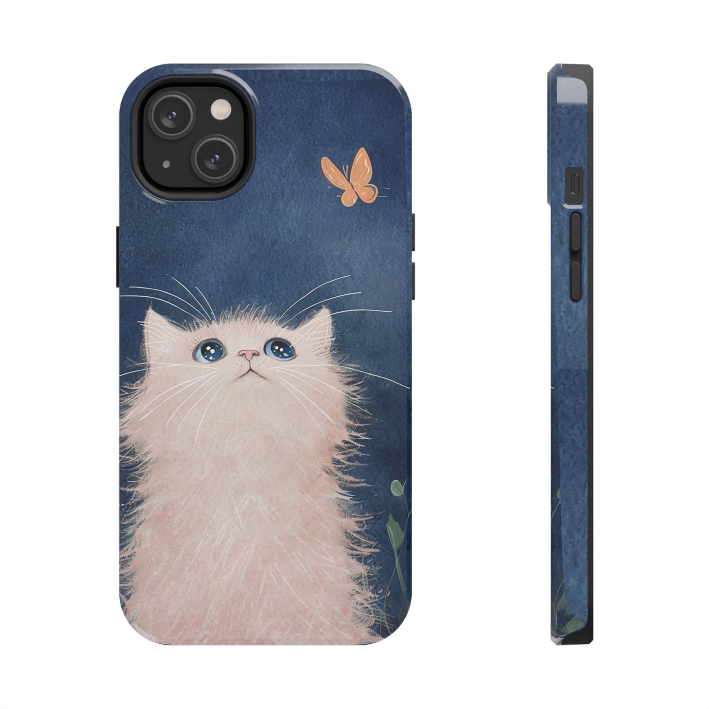 Cute Cat & Butterfly iPhone Case