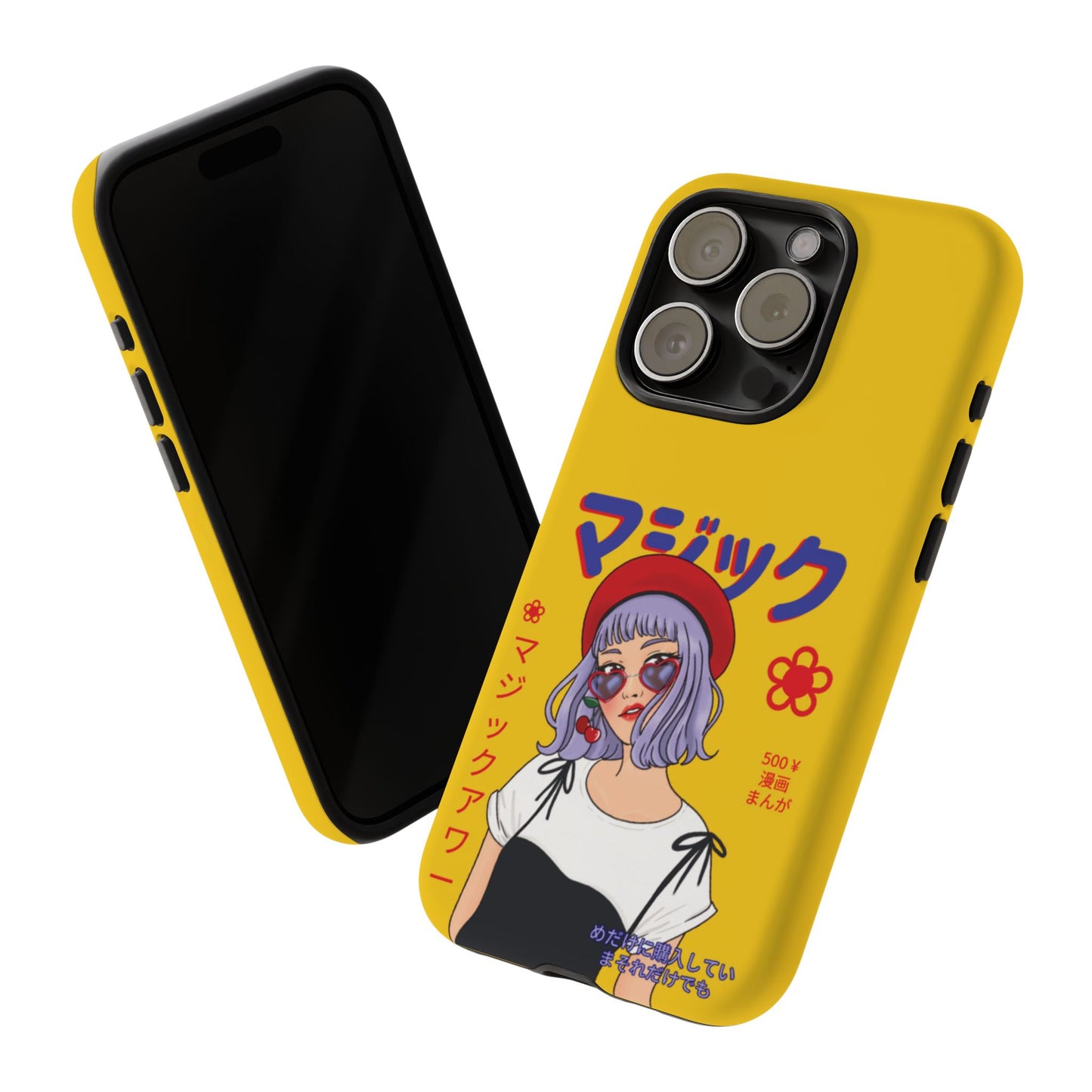 "Anime Cool Girl" Yellow Phone Cases – Bold, Stylish & Made for Any Phone! 💛✨ Pick Your Perfect Fit! -  iPhone, Samsung Galaxy, and Google Pixel