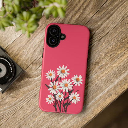 Daisy Flower Phone Case - Vibrant Pink Daisy Design