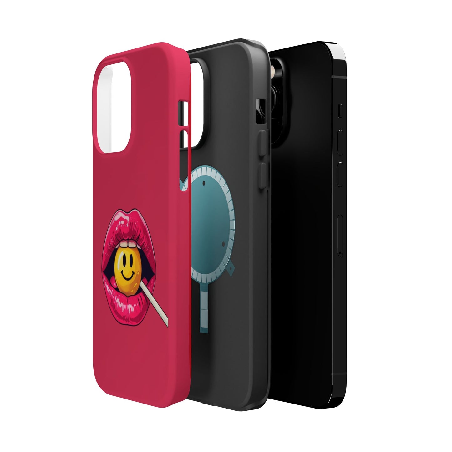 Lips & A Smiley Face Lollipop Magnetic Phone Case