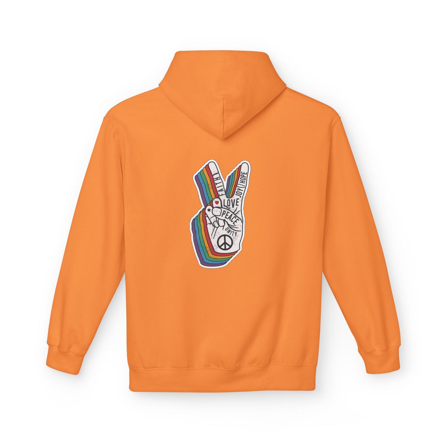 Peace and Love - Cozy Fleece Hoodie - Back design