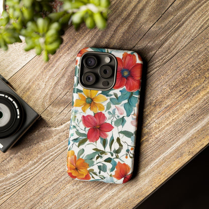 Floral Phone Cases for  iPhone, Samsung Galaxy, and Google Pixel devices - Double layers for extra durability and protection