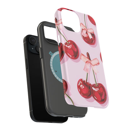 Cherry Ribbon Magnetic iPhone Caes - Durable, flexible, impact-resistant